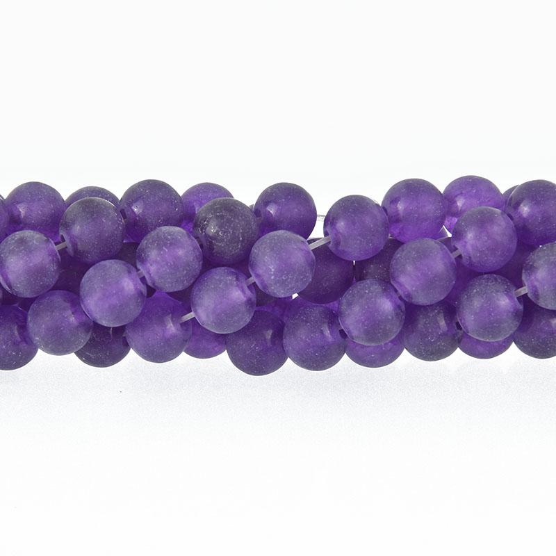 6mm PURPLE JADE Round Beads, Matte Frosted Gemstone Beads, full strand, about 61 beads, gem0109