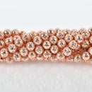 10mm Round Lava Beads ROSE GOLD Aromatherapy Beads, Perfume Diffuser Essential Oil full strand 38 beads gem0119