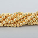 6mm Round Lava Beads BRIGHT GOLD Aromatherapy Beads, Perfume Diffuser Beads, Essential Oil Beads, full strand 60 beads gem0130
