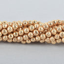 4mm Round Lava Beads LIGHT GOLD Aromatherapy Beads, Perfume Diffuser Beads, Essential Oil Beads, full strand 92 beads gem0131