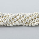 4mm Round Lava Beads BRIGHT SILVER Aromatherapy Beads, Perfume Diffuser Beads, Essential Oil Beads, full strand 92 beads gem0132