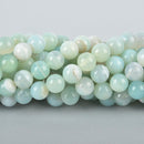 12mm Round BLUE GREEN  AGATE Beads, smooth, full strand, 32 beads, gem0136