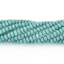 6mm HEISHI Beads, Howlite Turquoise Blue Rondelle trade beads, full strand, about 105 beads gem0138
