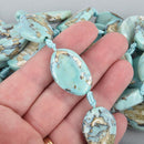 30mm Blue Agate OVAL TWIST Beads, Robin Egg Blue Gemstone Beads full strand gem0140