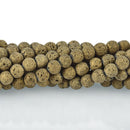 8mm LAVA Beads BRONZE Aromatherapy Beads, Perfume Diffuser Essential Oil full strand 47 beads gem0144