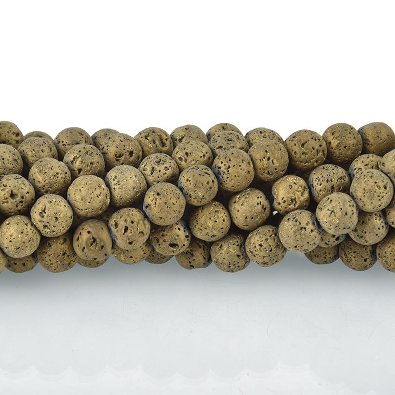 8mm LAVA Beads BRONZE Aromatherapy Beads, Perfume Diffuser Essential Oil full strand 47 beads gem0144