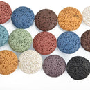 20mm LAVA Stone Coin Beads Mixed Colors full strand gem0148