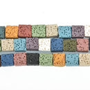 8mm LAVA Stone CUBE Beads Mixed Colors full strand gem0149