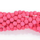 8mm Round LAVA Beads, BRIGHT PINK Aromatherapy Beads Perfume Diffuser Beads, Essential Oil Beads, full strand, gem0152