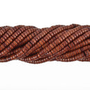 4mm HEISHI Beads, Howlite BROWN Rondelle Beads, trade beads, full strand gem0156