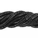 4mm HEISHI Beads, Howlite BLACK Rondelle Beads, trade beads, full strand gem0157