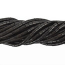 4mm HEISHI Beads, Howlite BLACK Barrel Beads, trade beads, full strand gem0175