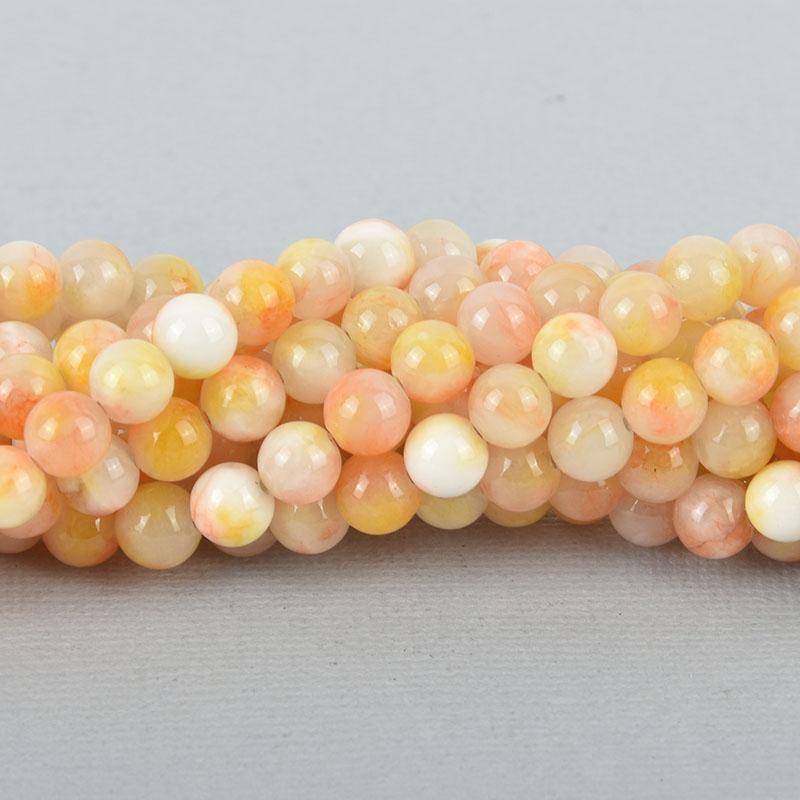 6mm YELLOW MARBLE JADE Round Gemstone Beads, full strand, about 68 beads gem0180