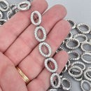 16mm Silver Oval Hematite Beads full strand 24 beads gem0191
