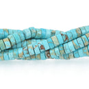 4mm Turquoise Blue Heishi Beads AQUA TERRA JASPER Rondelle Gemstone full strand gem0192