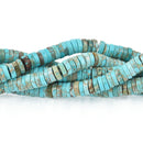 6mm Turquoise Blue Heishi Beads AQUA TERRA JASPER Rondelle Gemstone full strand gem0198