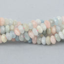 8mm MORGANITE, AQUAMARINE, HELIODOR Rondelle Faceted Gemstone Beads, full strand, gem0207