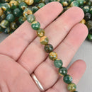 1 Strand 15.5" Round Dyed FACETED Mixed Colors EMERALD CITY Green Agate Beads 10mm  Natural Gemstones gag0090