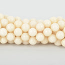 12mm Round Faceted BEIGE CREAM Jade Gemstone Beads, full strand gem0223