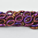 16mm PURPLE IRIS Oval Hematite Beads full strand 24 beads gem0224