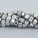 4mm Hematite Cube Beads, SILVER Gemstone full strand Gem0249