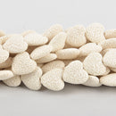 20mm White LAVA Stone HEART Beads full strand gem0263