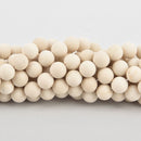 10mm Matte CREAM River Stone Jasper Beads, Smooth Round Gemstone strand 37 beads gem0269