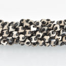 6mm DZI Black Agate Gemstone Beads faceted 60 beads gem0273