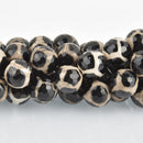 16mm DZI Black Agate Gemstone Beads faceted 24 beads gem0274