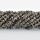 6mm DZI Black Agate Gemstone Beads Wavy pattern faceted 60 beads gem0282