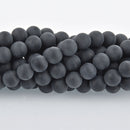 10mm Round MATTE BLACK ONYX Beads, frosted, full strand, about 39 beads, gem0286