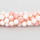 6mm Round PINK CONCH SHELL Beads, strand, 68 beads, gem0335