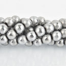 10mm Round SILVER HEMATITE Gemstone Beads Half Matte full strand gem0344