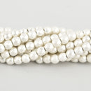 6mm Matte Silver Hematite Beads, Round BRIGHT SILVER Plated Gemstone, faceted, strand, gem0354