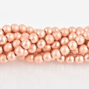 6mm Matte ROSE GOLD Hematite Round Beads, smooth, strand, 68 beads, gem0356