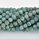 6mm Matte DRUZY QUARTZ Round Beads GREEN strand gem0367