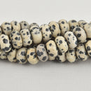 10mm DALMATIAN JASPER Rondelle Beads, Smooth Jasper Gemstone Beads, strand, 67 beads, gem0374