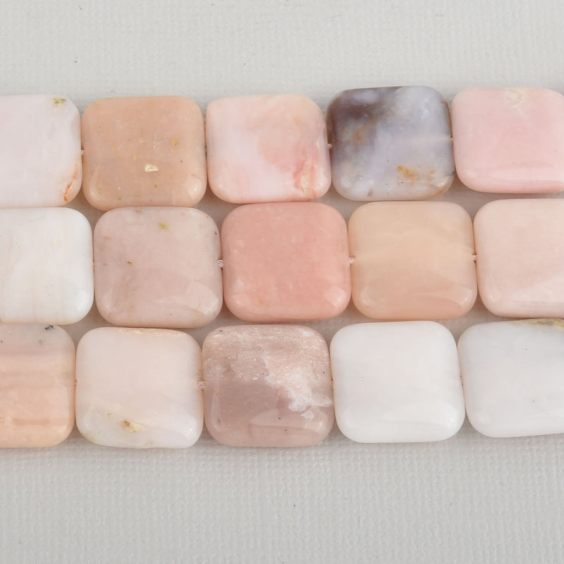 17mm PINK PERUVIAN OPAL Square Beads, natural gemstone, strand, about 24 beads, gem0377