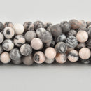 10mm Round PINK ZEBRA JASPER Beads, semi-polished natural gemstones full strand, 40 beads, gem0381