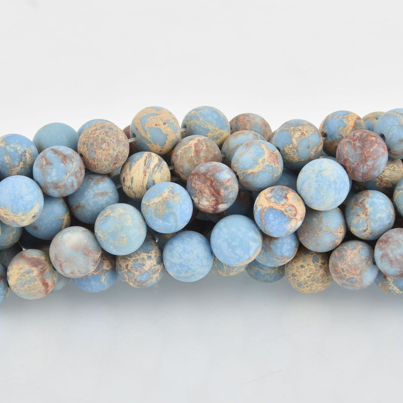 10mm Matte Aqua Terra Jasper Round Beads, Denim Blue, round gemstone beads, full strand, about 38 beads, gem0385