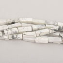 13mm White Howlite Rectangle Bar Beads, Gemstone, strand, about 30 beads, gem0394