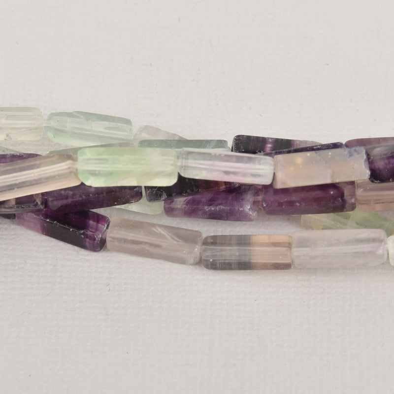 13mm Fluorite Rectangle Bar Beads, Gemstone, strand, about 30 beads, gem0398