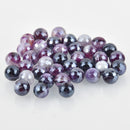 10mm Purple Sardonyx Beads, Round Electroplate Gemstone, Faceted, x6 beads, gem0403
