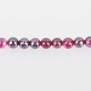 8mm Pink Fuchsia Sardonyx Beads, Round Electroplate Gemstone, Faceted, x10 beads, gem0424
