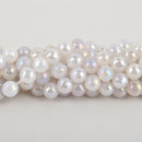 12mm MOONSTONE Round Beads, faceted electroplate gemstones, full strand, gem0439