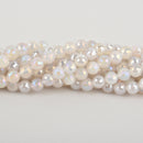 10mm MOONSTONE Round Beads, faceted electroplate gemstones, full strand, gem0440