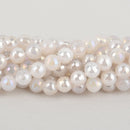 8mm MOONSTONE Round Beads, faceted electroplate gemstones, full strand, gem0441