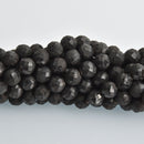 10mm Black DRUZY QUARTZ Round Beads, Faceted Titanium Coated Geode, full strand gem0456