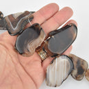Natural Agate Slice Gemstone Beads, Flat Asymmetrical Slab Beads, strand, gem0459