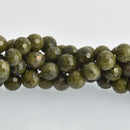 6mm Epidote Pyrite Gemstone Beads, round natural stones, faceted, strand, gem0470